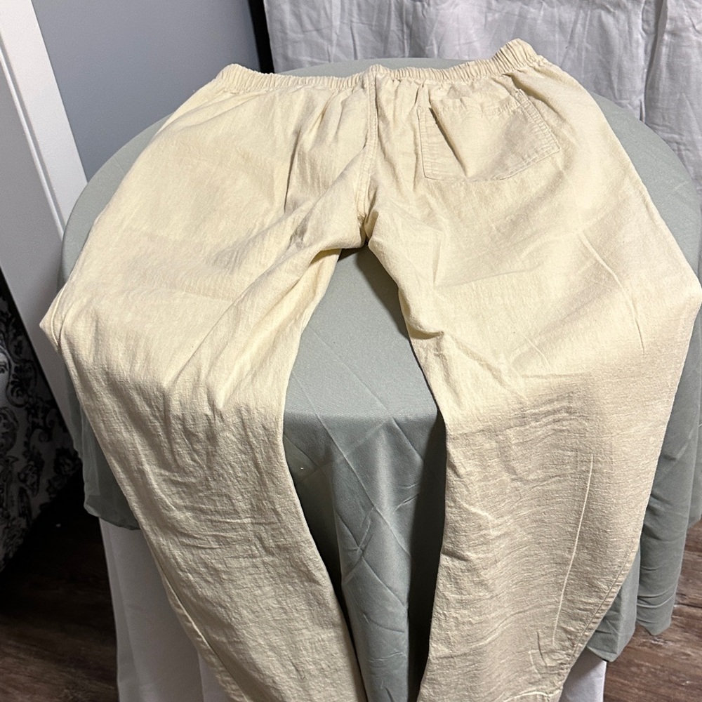Cream Drawstring Pants - Picture 4 of 4